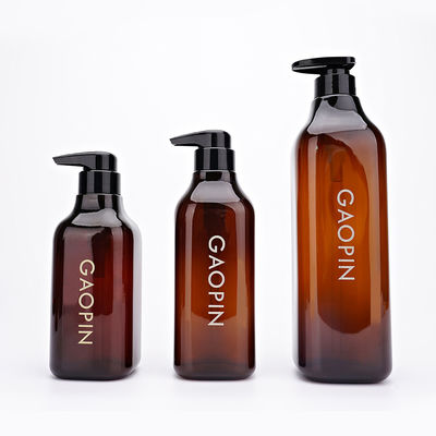 Amber 500ml Square Empty Shampoo And Conditioner Bottles 300ml 600ml 1000ml