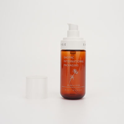 80ml 100ml পাম্প অ্যাম্বার লোশন বোতল প্লাস্টিক প্রসাধনী প্যাকেজিং