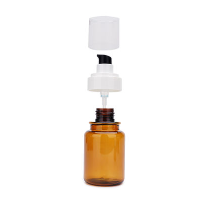 OEM PETG অ্যাম্বার প্লাস্টিক পাম্প বোতল 40ml 60ml 100ml 130ml