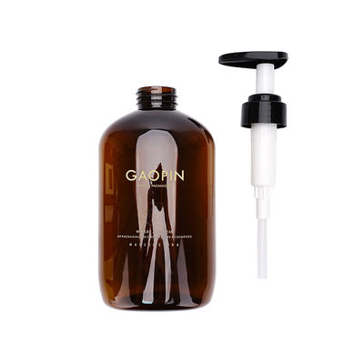 অ্যাম্বার পিইটি বোতল 340ml 520ml প্যাকেজিং শাওয়ার জেল প্লাস্টিক শ্যাম্পু বোতল