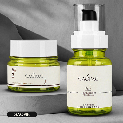 40ml 50ml 130ml সবুজ প্লাস্টিক লোশন বোতল বিলাসবহুল কসমেটিক প্যাকেজিং সেট