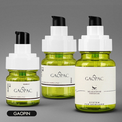 40ml 50ml 130ml সবুজ প্লাস্টিক লোশন বোতল বিলাসবহুল কসমেটিক প্যাকেজিং সেট