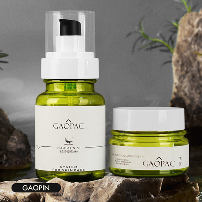 40ml 50ml 130ml সবুজ প্লাস্টিক লোশন বোতল বিলাসবহুল কসমেটিক প্যাকেজিং সেট