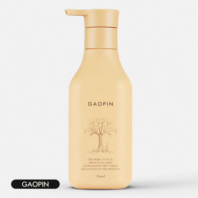 সোনার পাম্প সহ 350ml প্লাস্টিক শ্যাম্পু বোতল লোশন কসমেটিক প্যাকেজিং