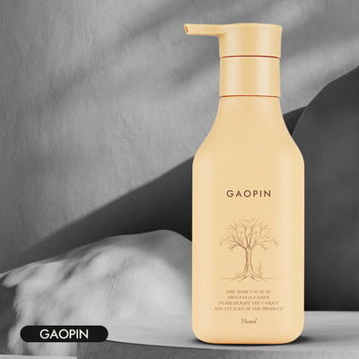 সোনার পাম্প সহ 350ml প্লাস্টিক শ্যাম্পু বোতল লোশন কসমেটিক প্যাকেজিং