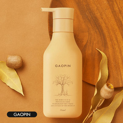 সোনার পাম্প সহ 350ml প্লাস্টিক শ্যাম্পু বোতল লোশন কসমেটিক প্যাকেজিং